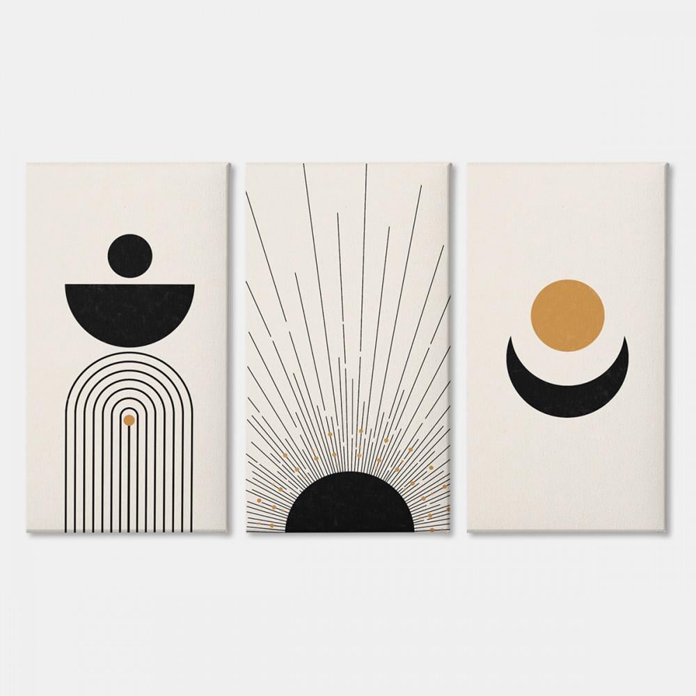 Модульная картина Malevich Store Black Sun из трех частей 96x60 см (MK311611)