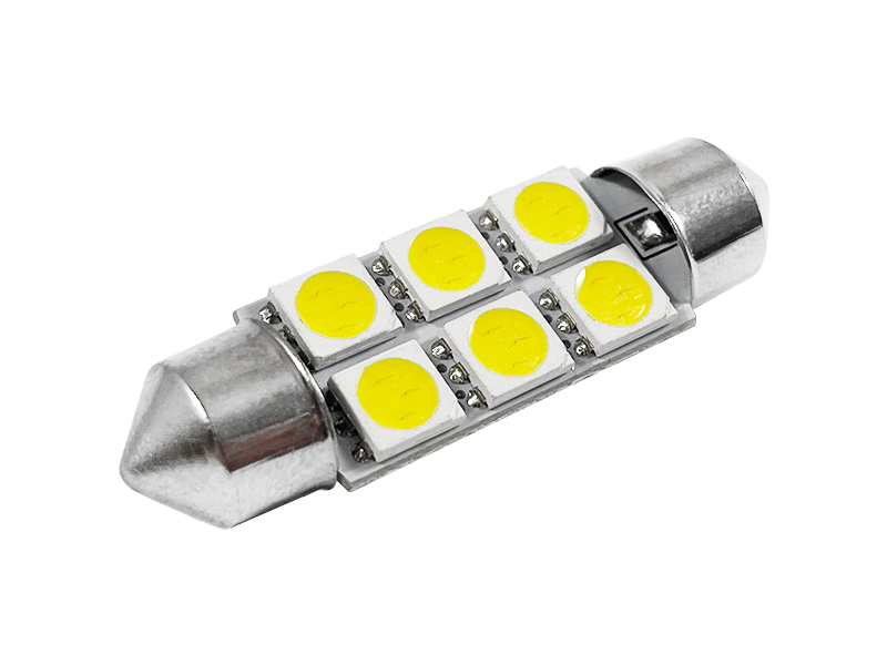 Автолампа светодиодная C5W SV8,5 12 В 39 мм SMD5050-6led Белый (72)