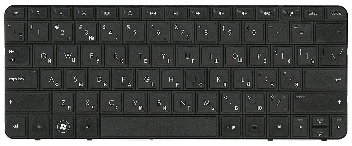 Клавіатура для ноутбука HP Compaq Mini 1103/110-3500/110-3510NR/110-3630NR Black