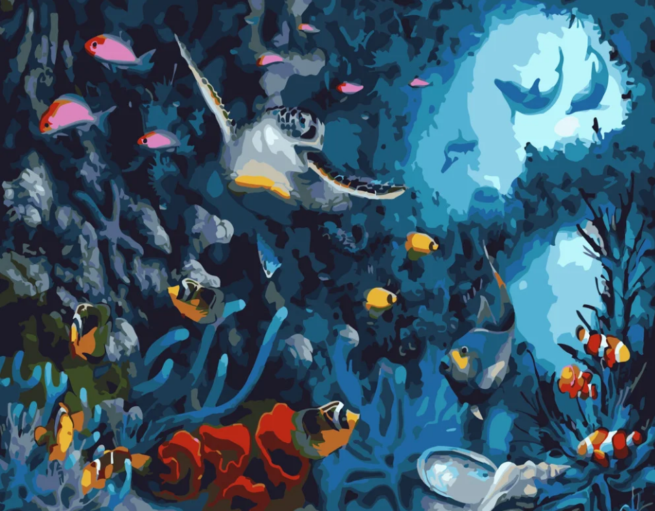 Картина по номерам Strateg Морское царство 40x50 см (GS382)