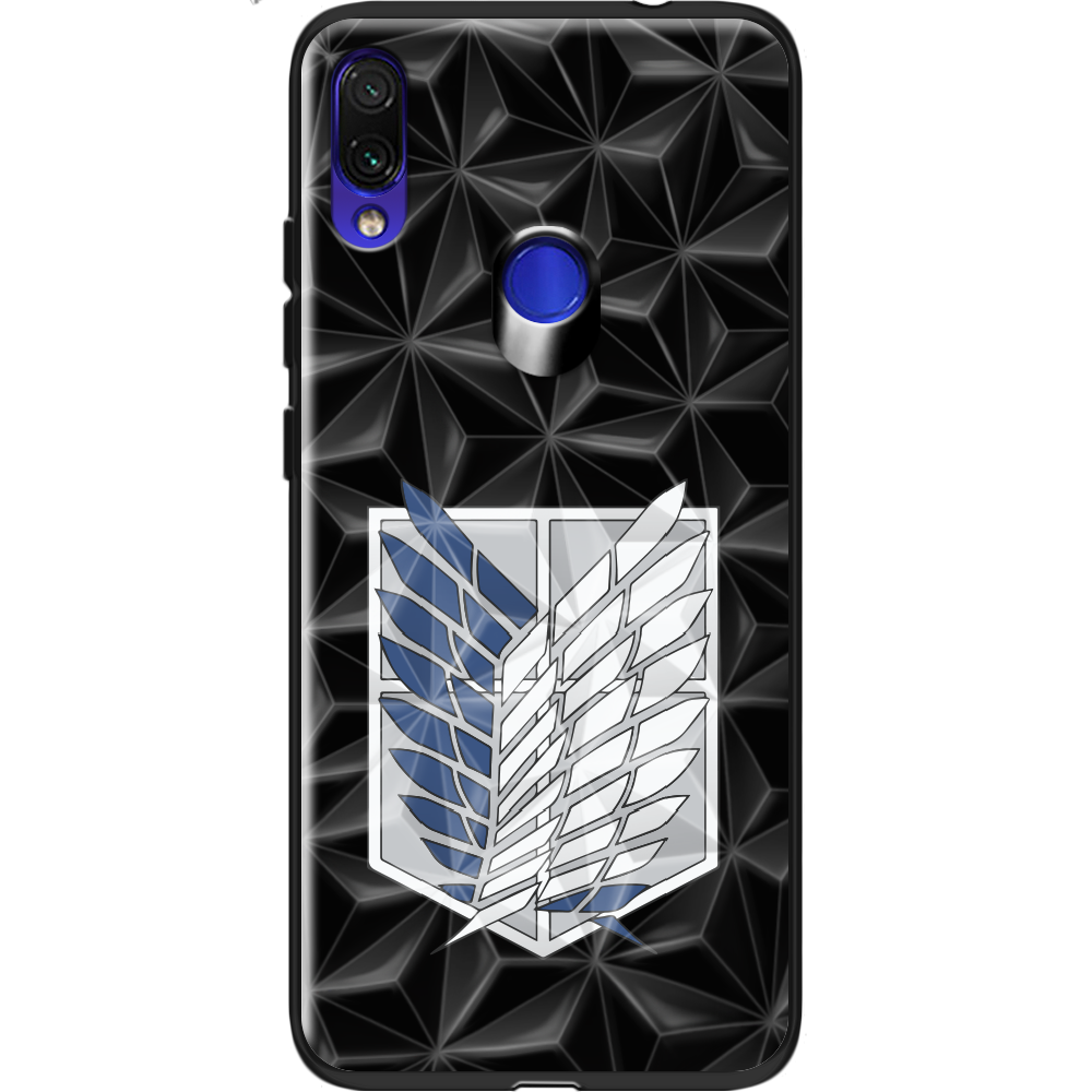 Чохол Boxface Xiaomi Redmi Note 7 Атака Титанів Крила Свободи Чорний силікон із призмою(36202-bk88-37871)