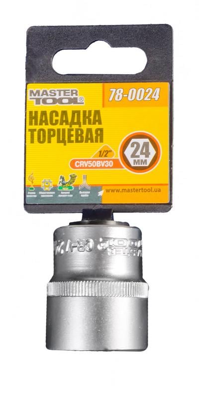 Насадка торцева 6-гранна MasterTool 1/2" 24 мм CRV (78-0024)