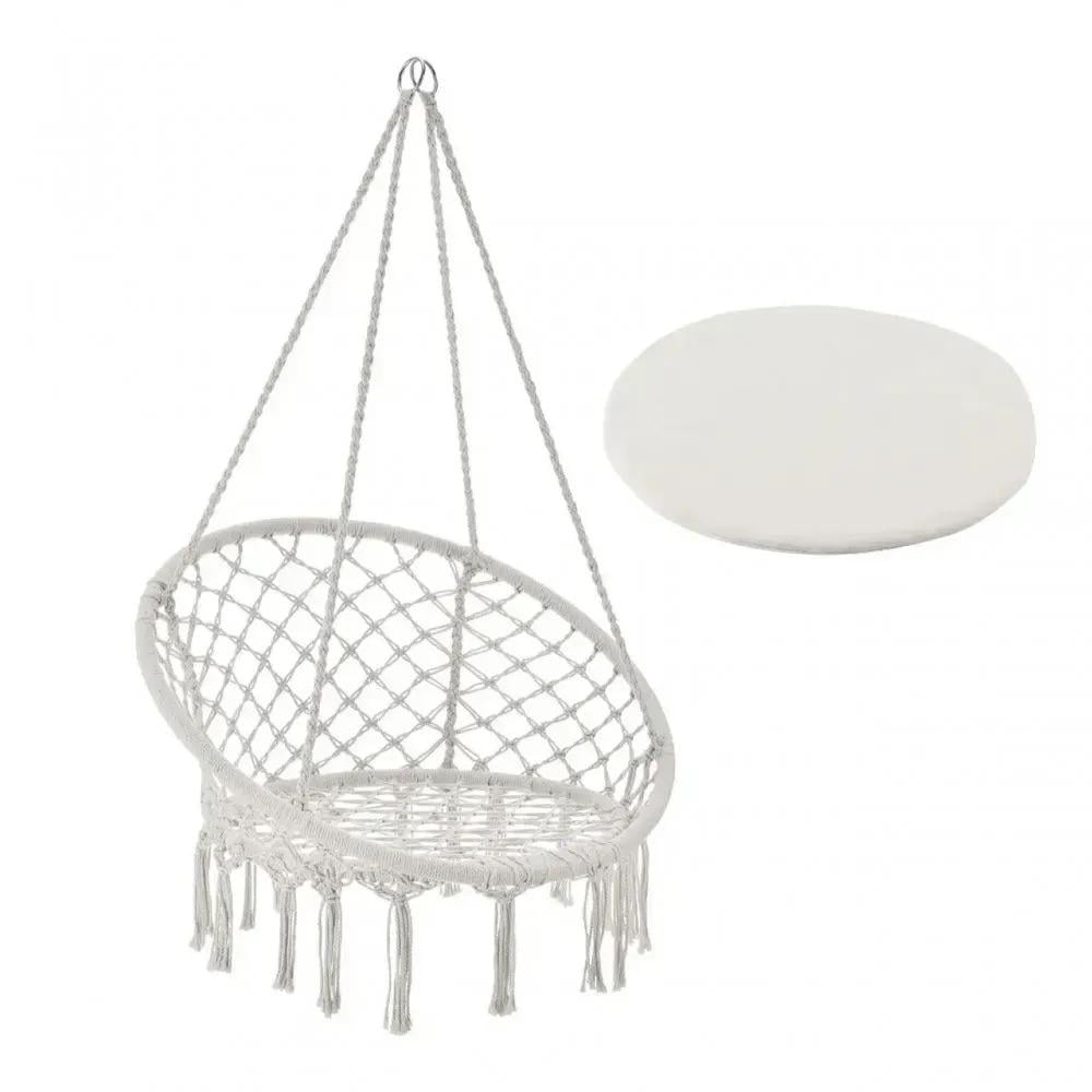 Кресло подвесное бразилийское и подушка 120 кг Бежевый (26578769)