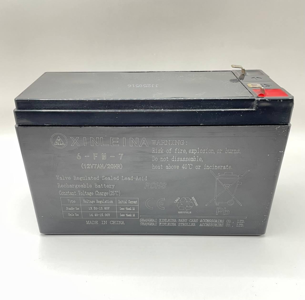 Аккумуляторная батарея XINLEINA 12V 7AH 6-FM-7 для детского транспорта (w4482) Аккумуляторная батарея XINLEINA 12V 7AH 6-FM-7 для детского транспорта (w4482)