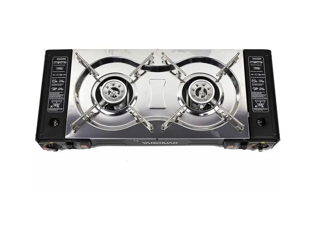 Плита газова туристична HAPPY HOME подвійної дії з адаптером у кейсі (13742175)