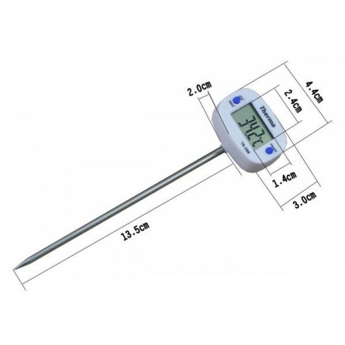 Термометр цифровий ТА-288 для м'яса/рідини електронний з РК дисплеєм 300°С Білий - фото 3
