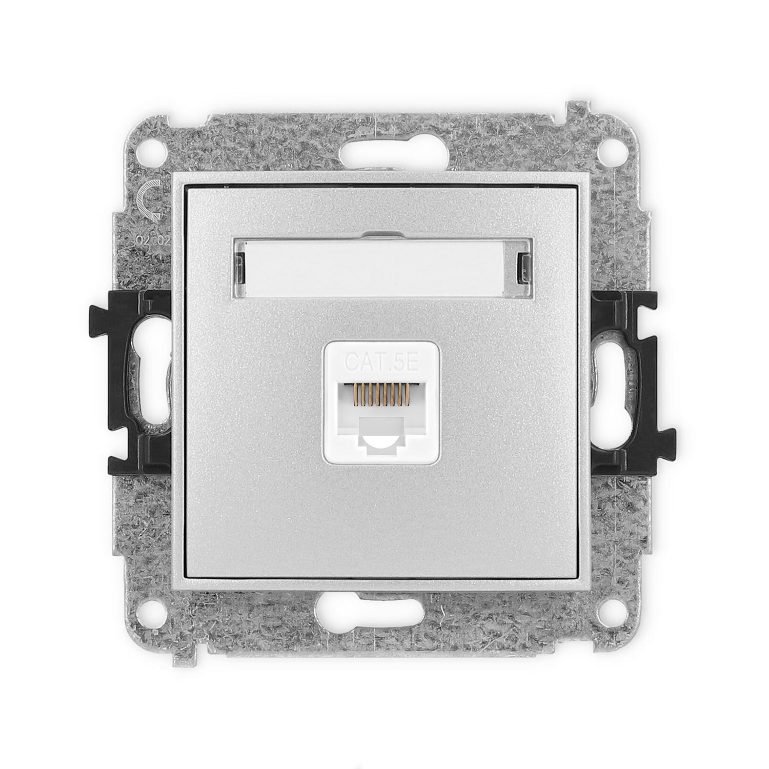 Розетка компьютерная Karlik Mini RJ45 cat 5E Серебристый металлик (7MGK-1)