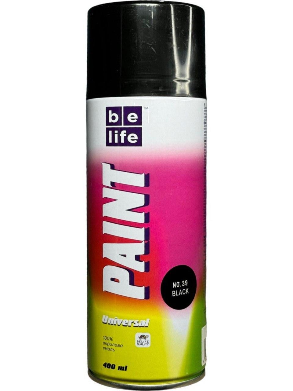 Аэрозольная краска BeLife Universal 400 мл 39 Черный (65009503) Аэрозольная краска BeLife Universal 400 мл 39 Черный (65009503)