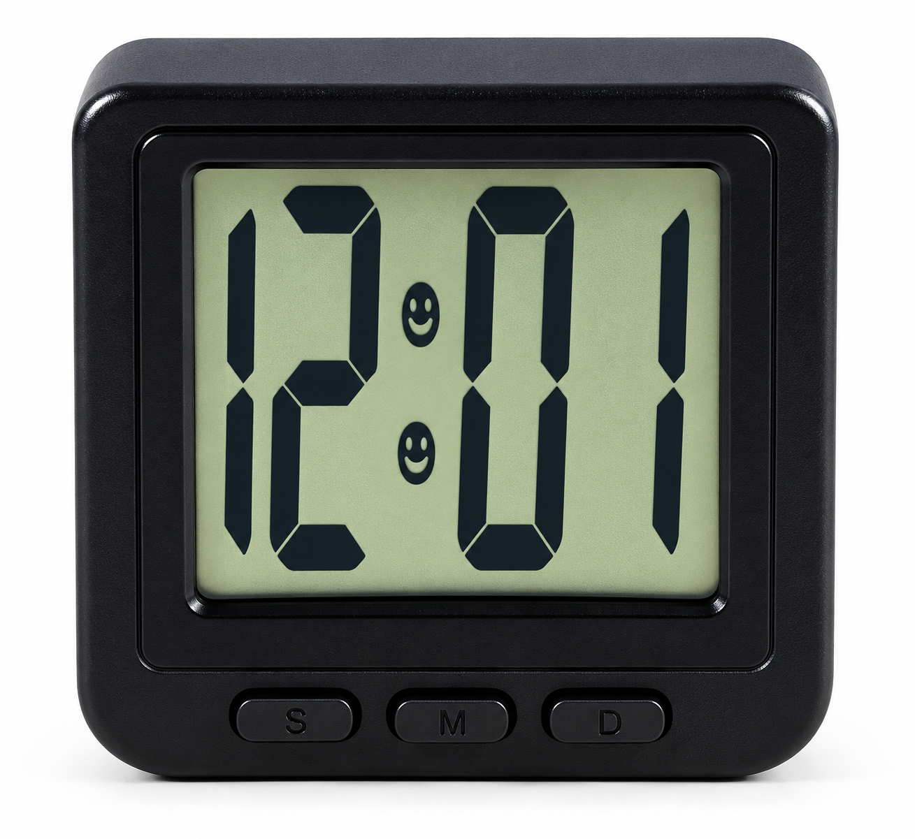 Часы настольные электронные Kadio KD-1826 LCD 12/24 ч дата/магнитная крепь/подставка от батарейки 60x60 мм Black (29773388)