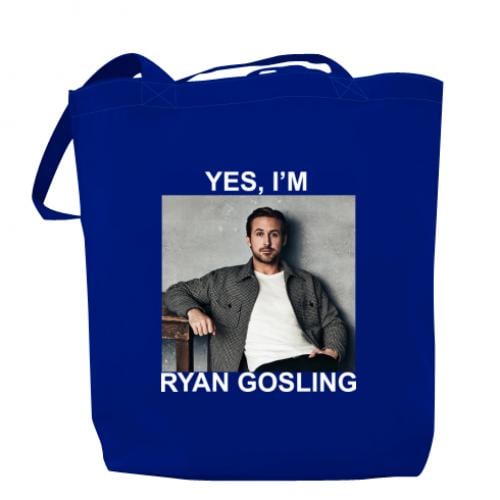 Шопер "Yes, i'm Ryan Gosling" 37x41 см Синій (16061429-5-195419) - фото 1