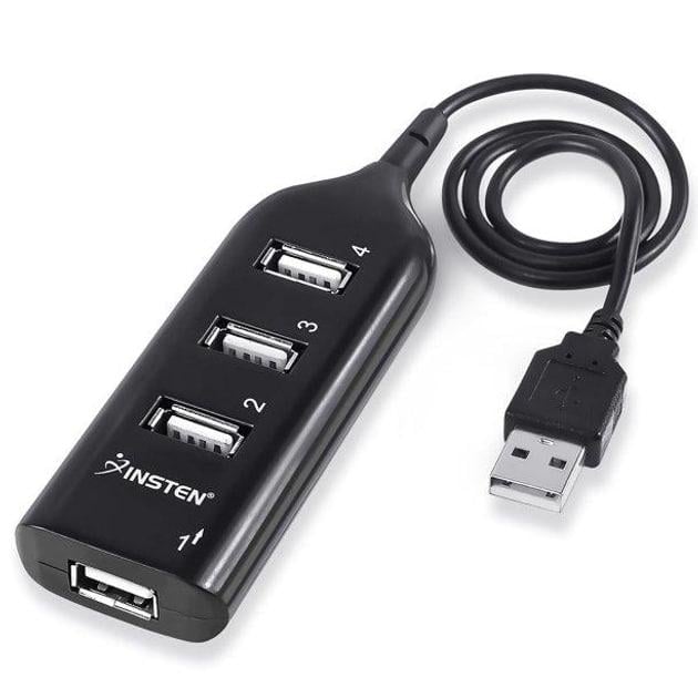 USB-хаб разветвитель пассивный Insten 4-Port Black (21490713)