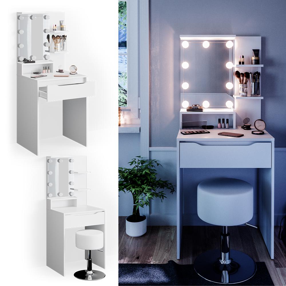 Мини туалетный столик Vicco Ruben с подсветкой и стулом Белый - фото 2 Мини туалетный столик Vicco Ruben с подсветкой и стулом Белый - фото 2