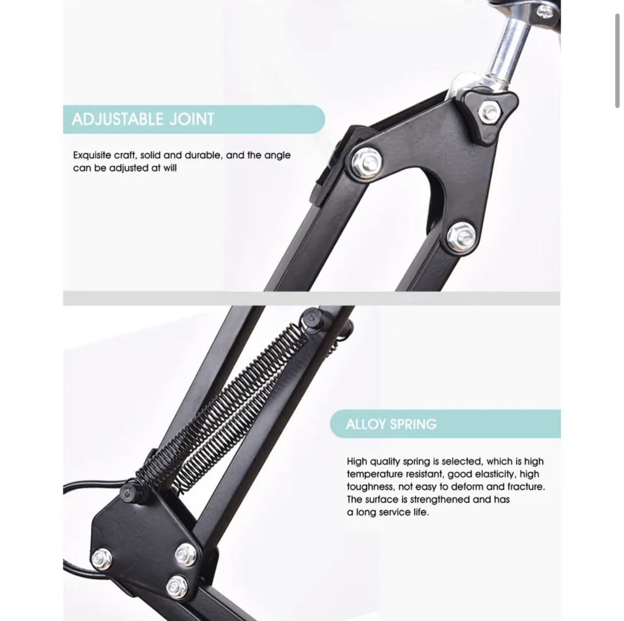 Настільна лампа 811В на підставці та струбціні з кріпленням Чорний - фото 7 Настільна лампа 811В на підставці та струбціні з кріпленням Чорний - фото 7