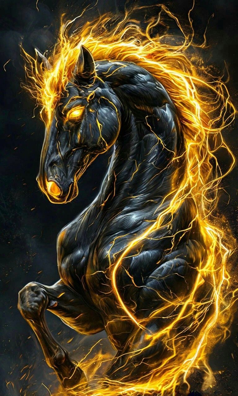 Алмазная мозаика Лошадь в молниях 30х50 см (29514266)