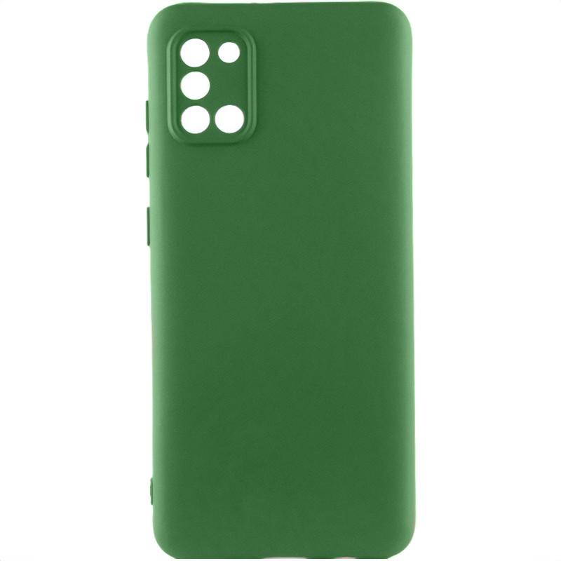 Противоударный чехол TPU GETMAN Liquid Silk Full Camera для Samsung Galaxy A31 Зеленый / Dark green