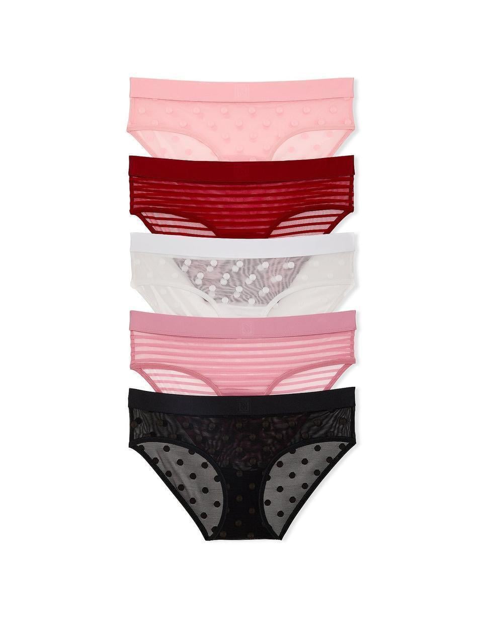 Набор трусиков Victoria's Secret Sheer Heritage Logo Hiphugger 5 шт. XXL Разноцветный (2858928808)