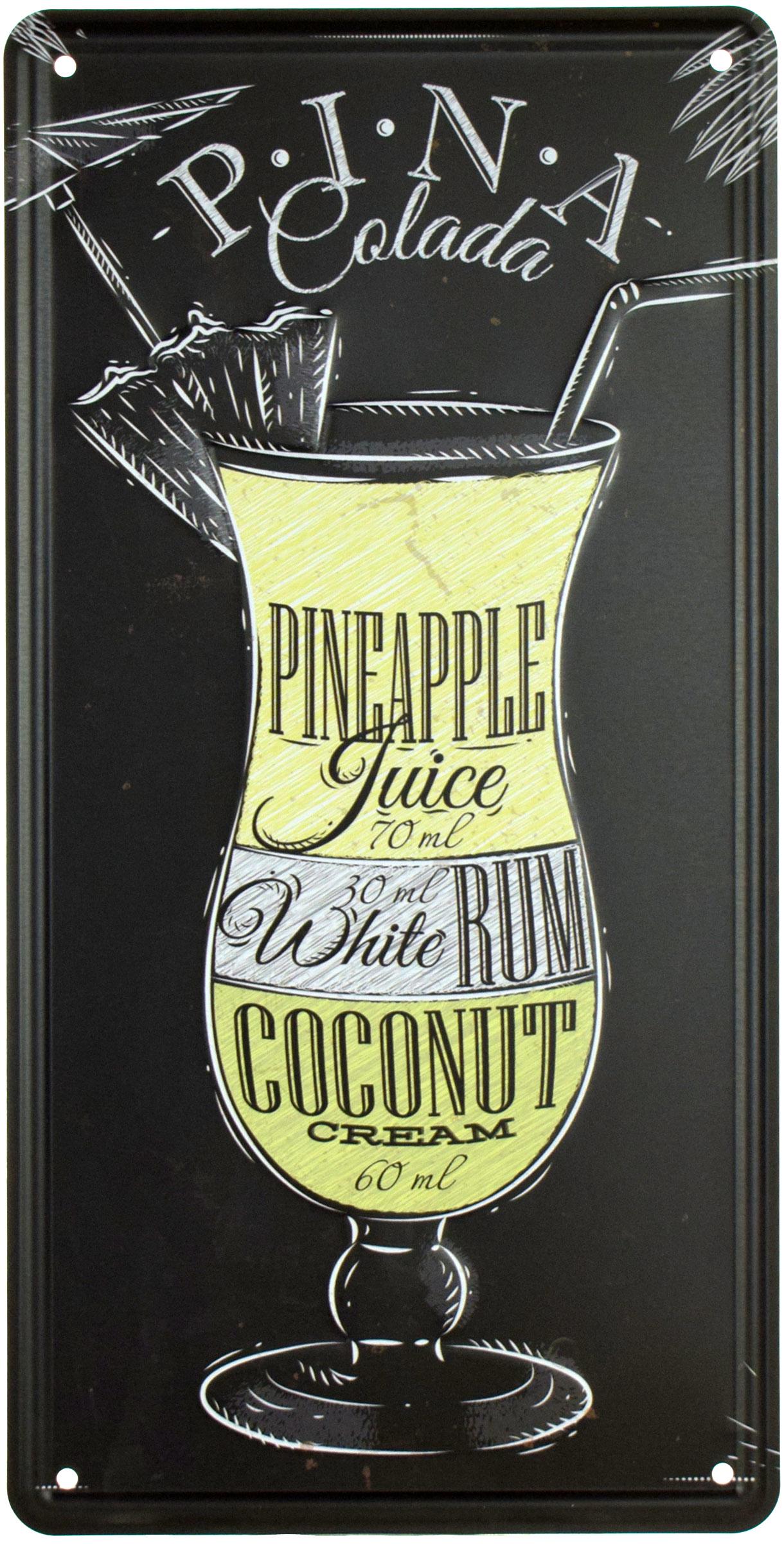 Табличка металева Коктейль Піна Колада 15x30 см