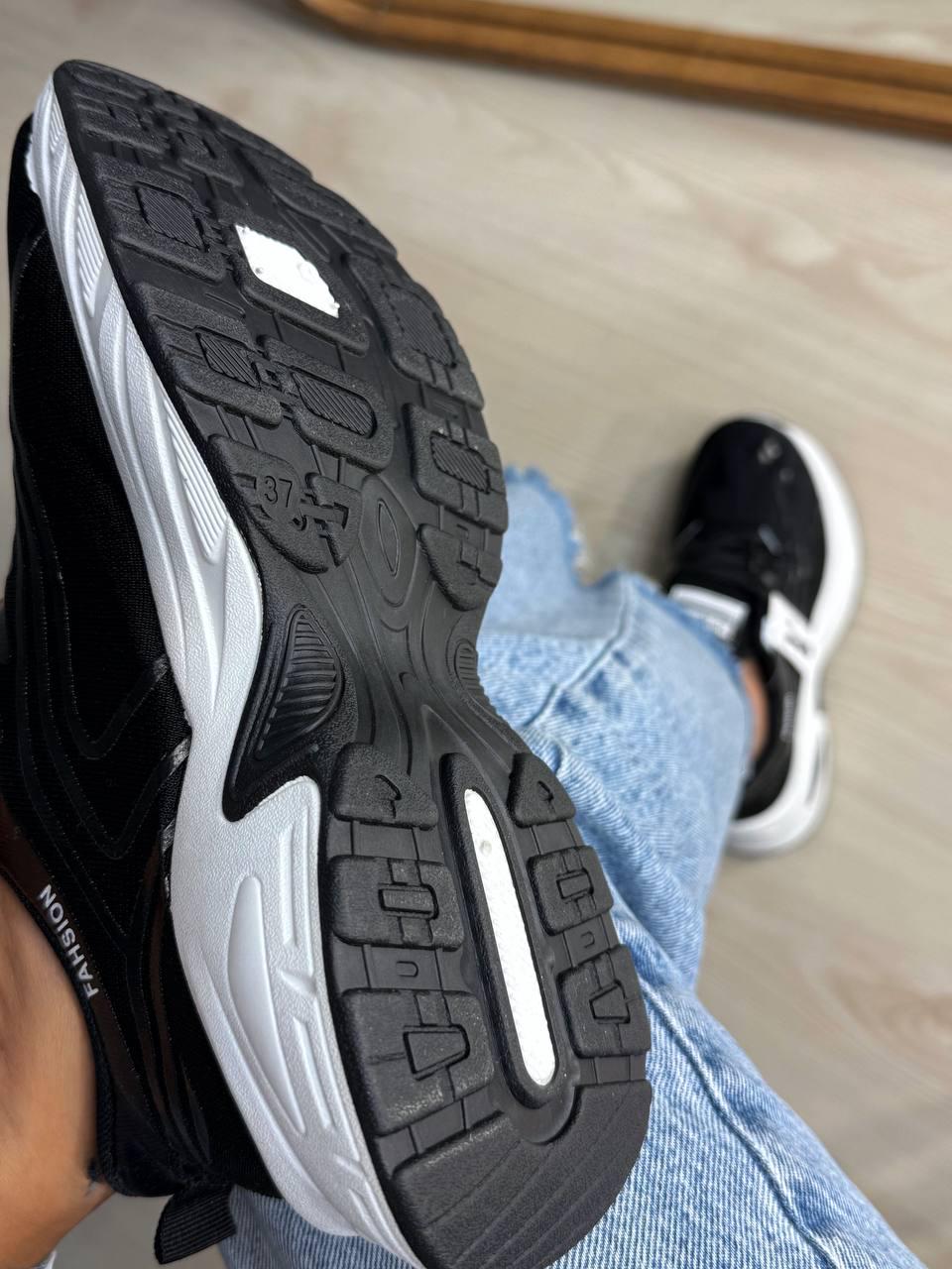 Кроссовки женские Violeta 149-62 текстильные сетка р. 38 Черный/Белый (5048) - фото 8