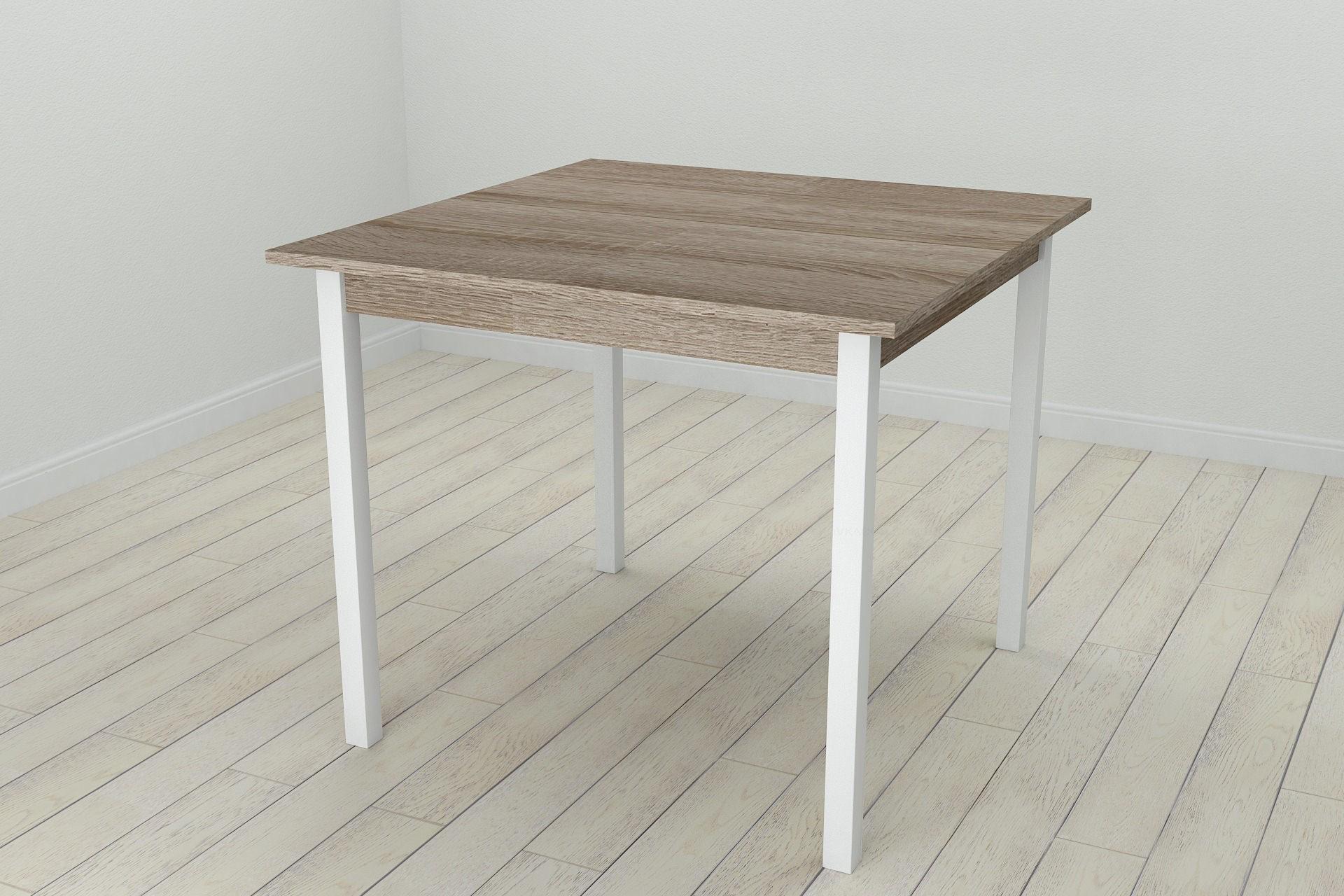 Обеденный стол Ferrum-decor Диего ДСП 16 мм 75x90x90 см Белый/Сонома Трюфель (FRD-106313)