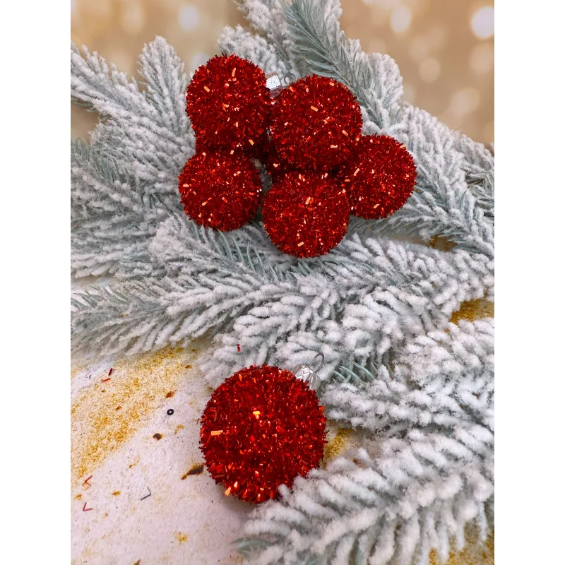 Набор елочных шаров Ёжик 40 мм 8 шт. Красный (2776048873)