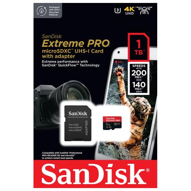 Картка пам'яті SanDisk Extreme Pro SDSQXCD-1T00-GN6MA microSDXC UHS-I U3 A2 1 TB (2461857060) - фото 3 Картка пам'яті SanDisk Extreme Pro SDSQXCD-1T00-GN6MA microSDXC UHS-I U3 A2 1 TB (2461857060) - фото 3