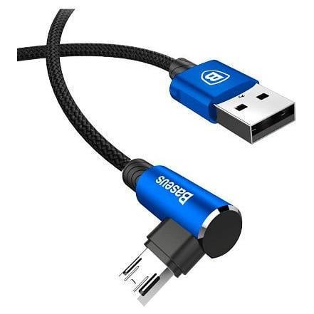 Кабель зарядний Baseus Micro USB 2,0 90° реверсивний MVP 2 м Blue (CA ммVP-B03)
