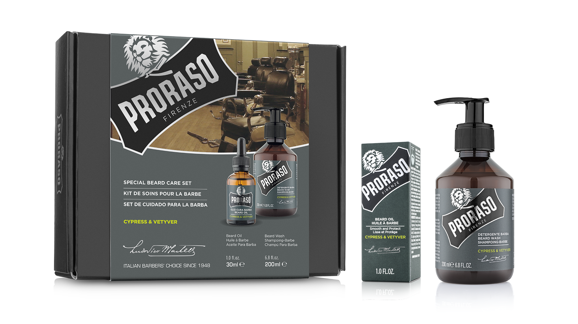 Набір для бороди Proraso Cypress&Vetyver олія та шампунь