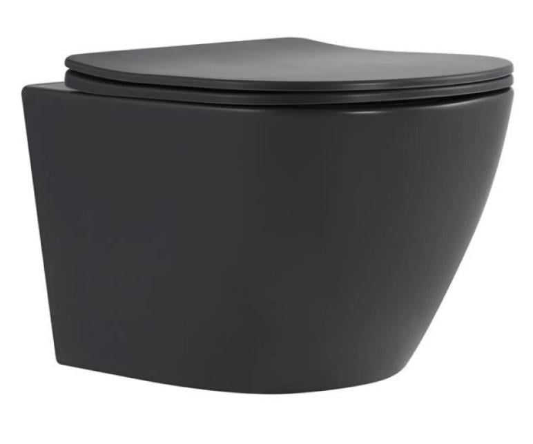 Унитаз подвесной Qtap Robin Ultra Quiet с сиденьем Slim Duroplast/Soft-close/Quick relase (QT13332381АSAN)