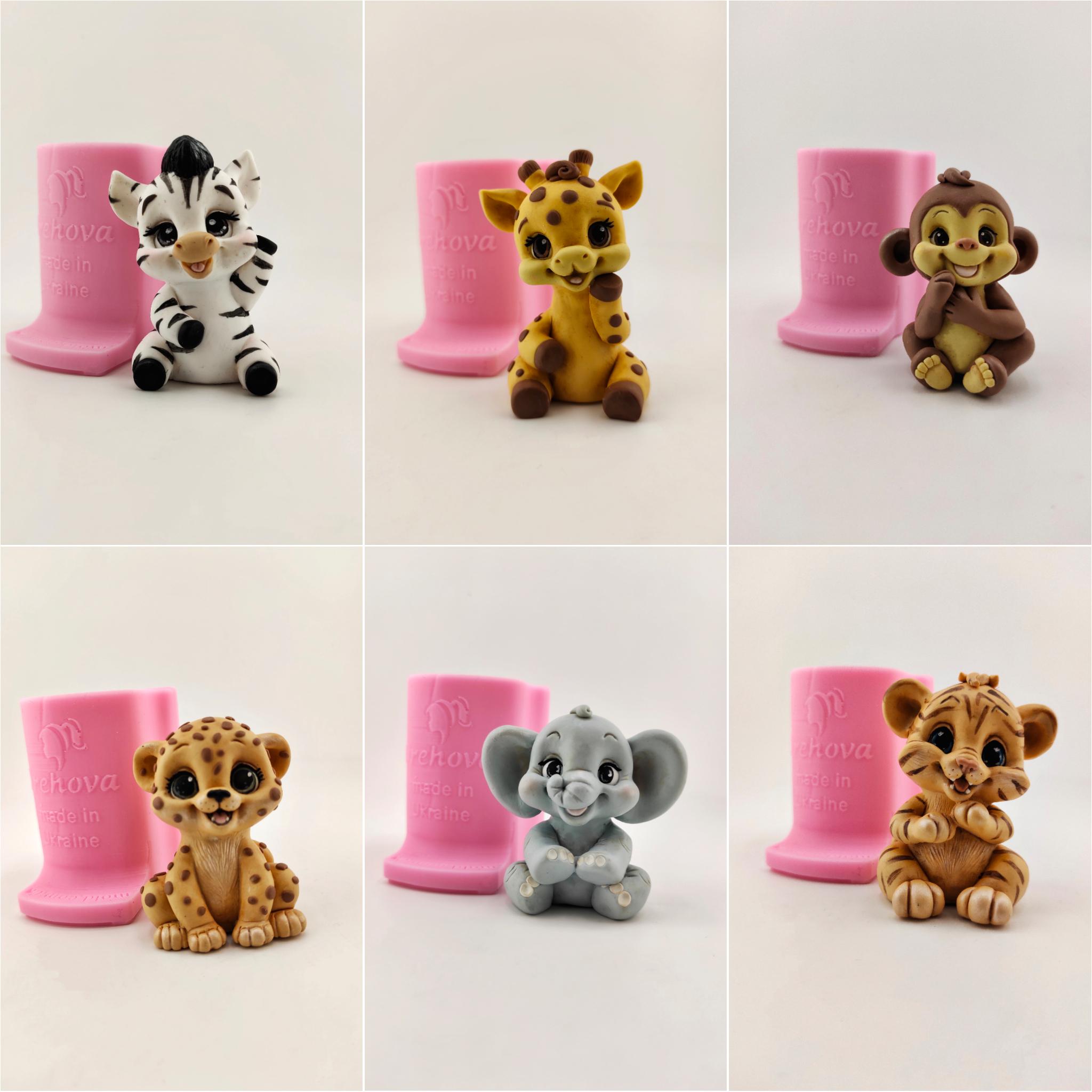 Молд силиконовый набор Дикие звери мини (11589)