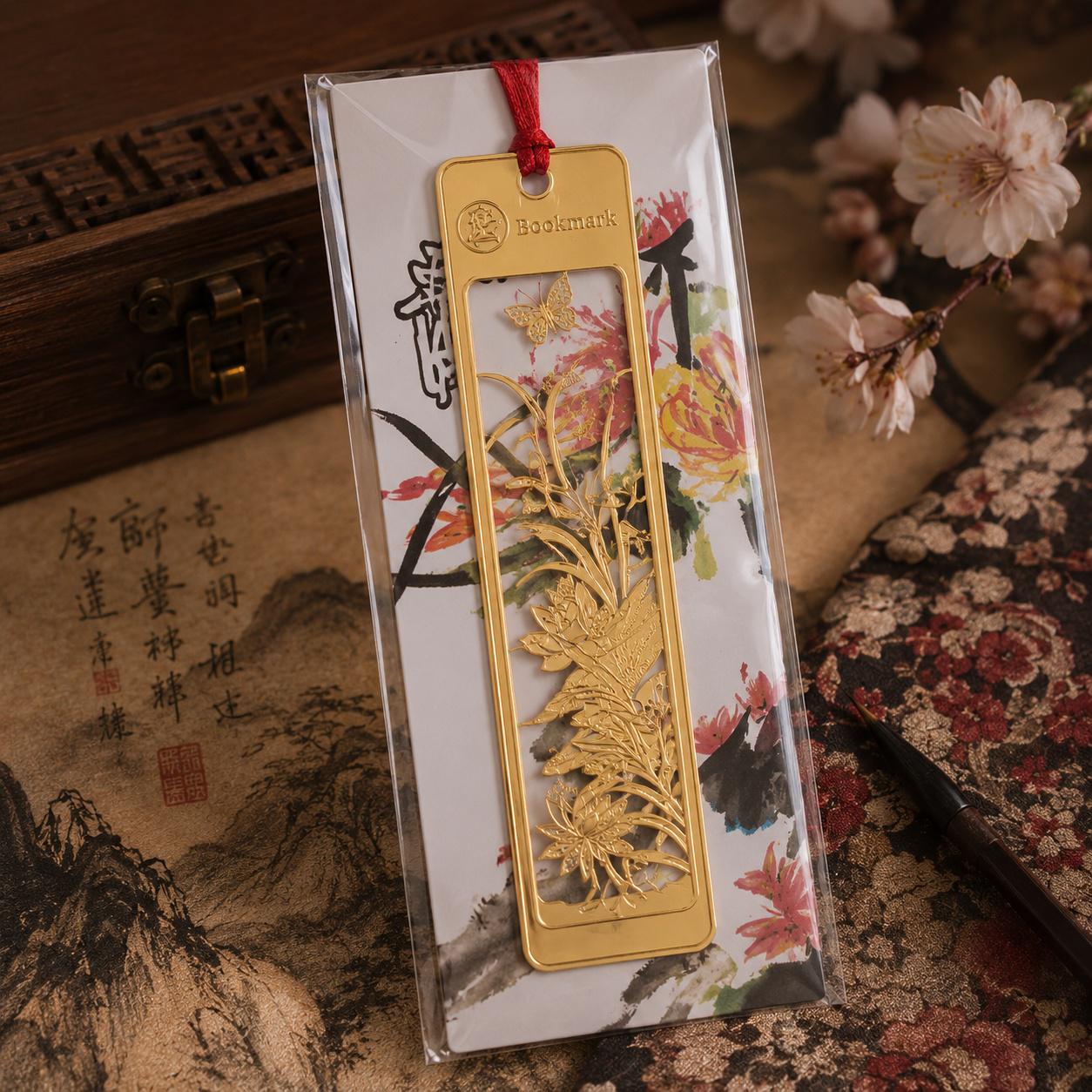 Закладка для книг металева Chinese Elegance лотос і метелик (37242898)