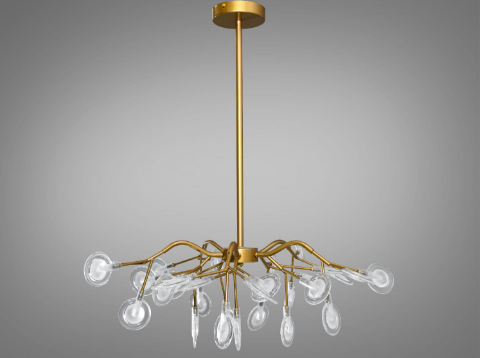 Люстра подвесная Diasha 30 ламп Золотой/Сатин (886-30C GD)