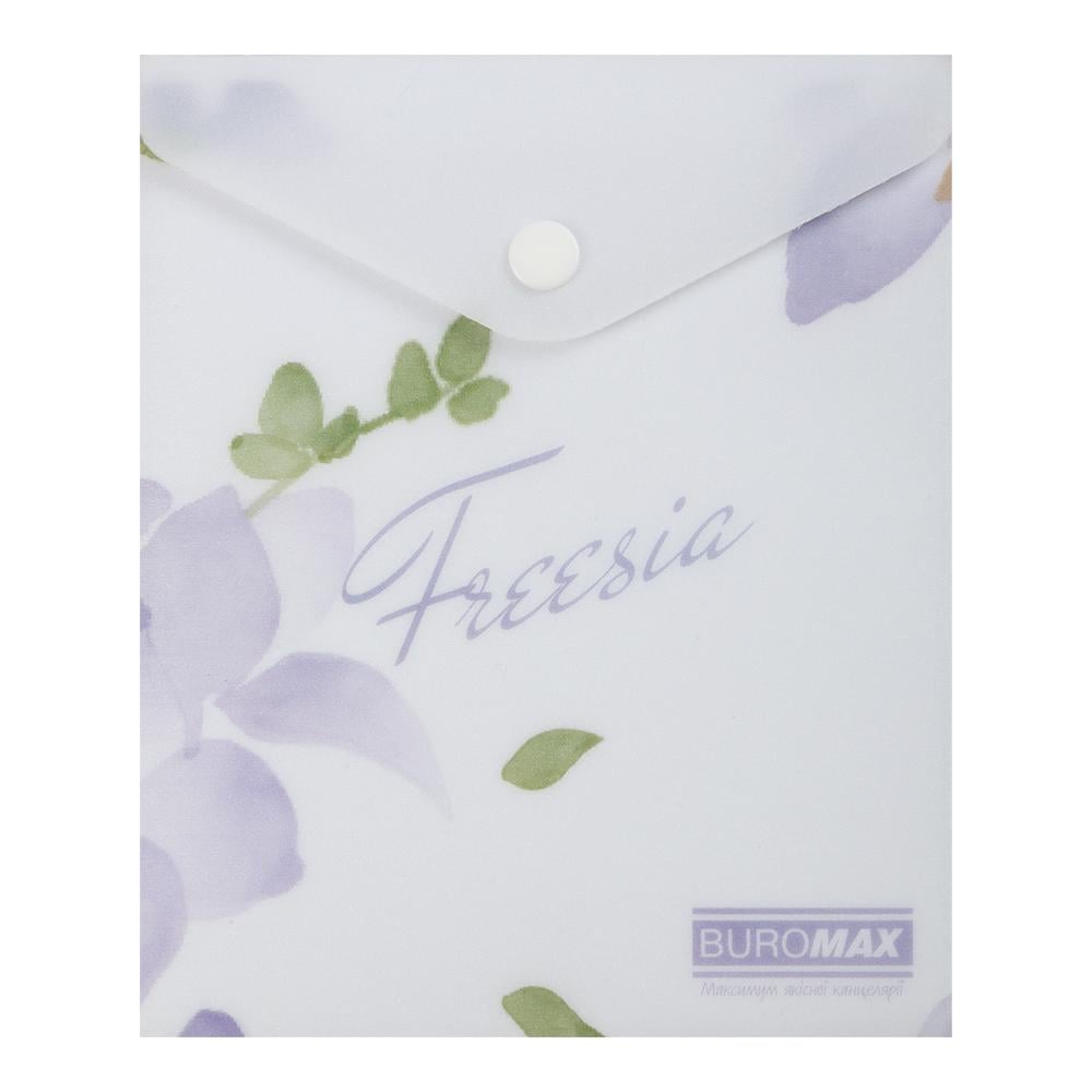 Папка-конверт Buromax Freesia Arabeski на кнопке А6 полипропилен Сиреневый (BM.3922-26)