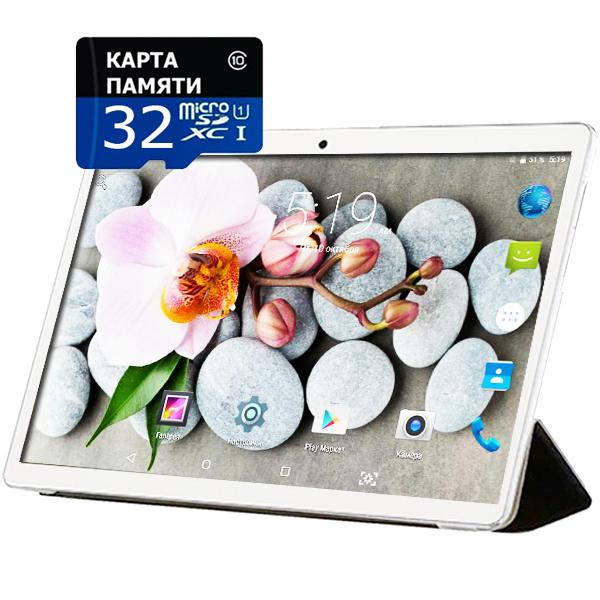 Планшет-телефон Adronix MT232 3G 2/32GB Silver с чехлом-книжкой и картой памяти 32GB (17640396)