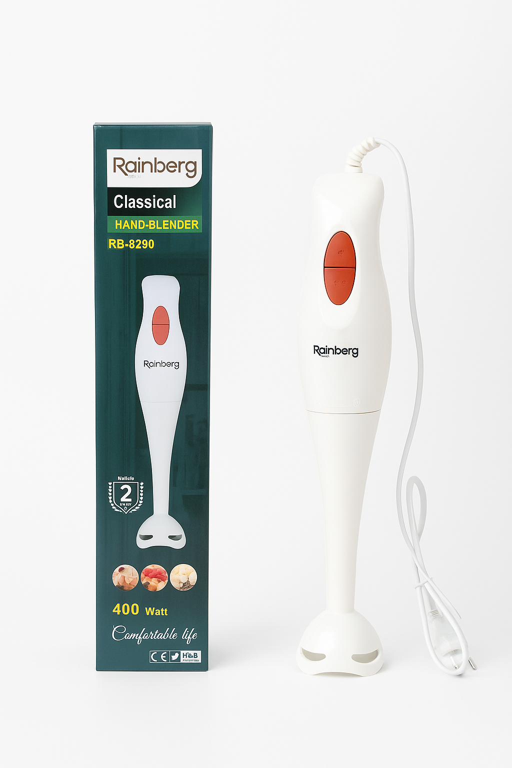 Блендер ручний Rainberg RB-6230 занурювальний 400 Вт Білий (ML-05051)