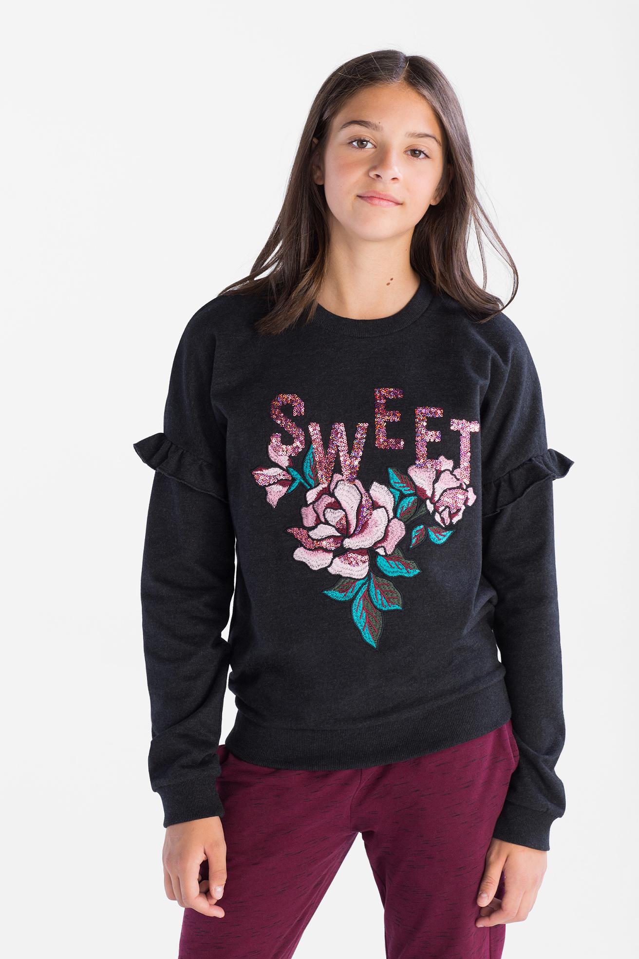 Свитшот для девочки C&A с пайетками размер 158-164 Черный (2022269)