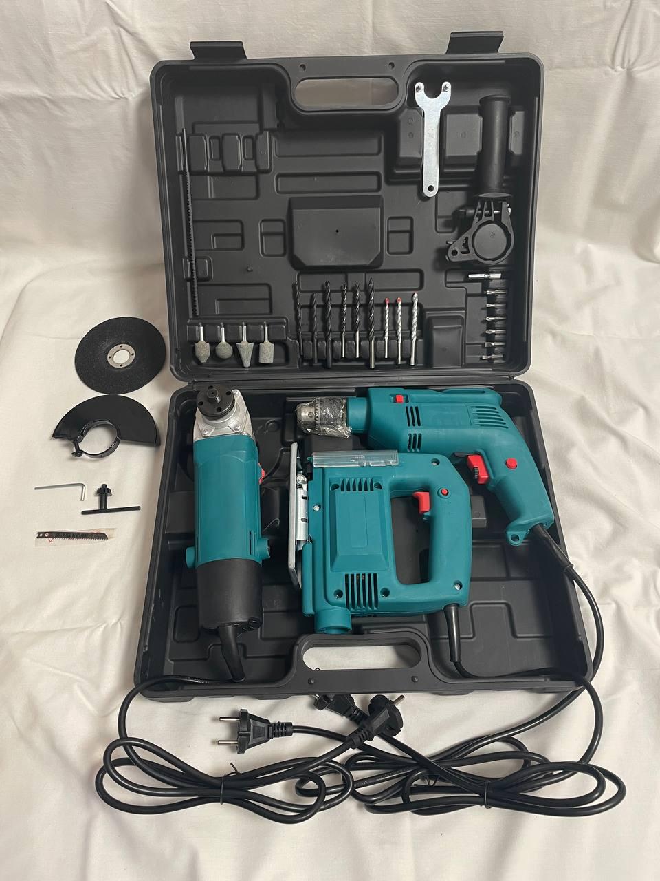 Набір електроінструментів в кейсі дриль/лобзик/болгарка Alfarid 3в1 - фото 5 Набір електроінструментів в кейсі дриль/лобзик/болгарка Alfarid 3в1 - фото 5