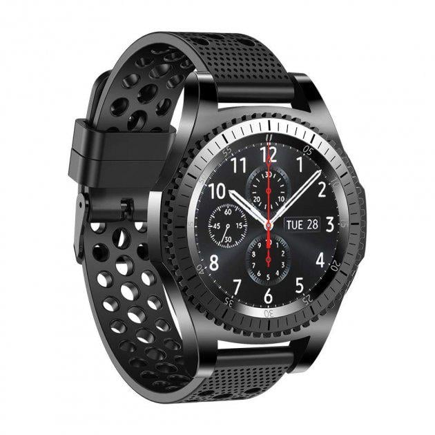 Силиконовый перфорированный ремешок Watchbands для Samsung Galaxy Watch 46 мм Black (WB019BUBLEPERFBLACK-1) - фото 2