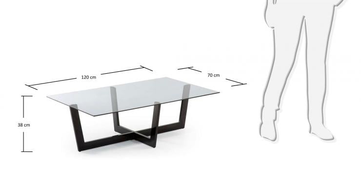 Кофейный стол La Forma PLUM металл тонированное стекло 120х70 см Черный/Серый (C337C03) - фото 2 Кофейный стол La Forma PLUM металл тонированное стекло 120х70 см Черный/Серый (C337C03) - фото 2