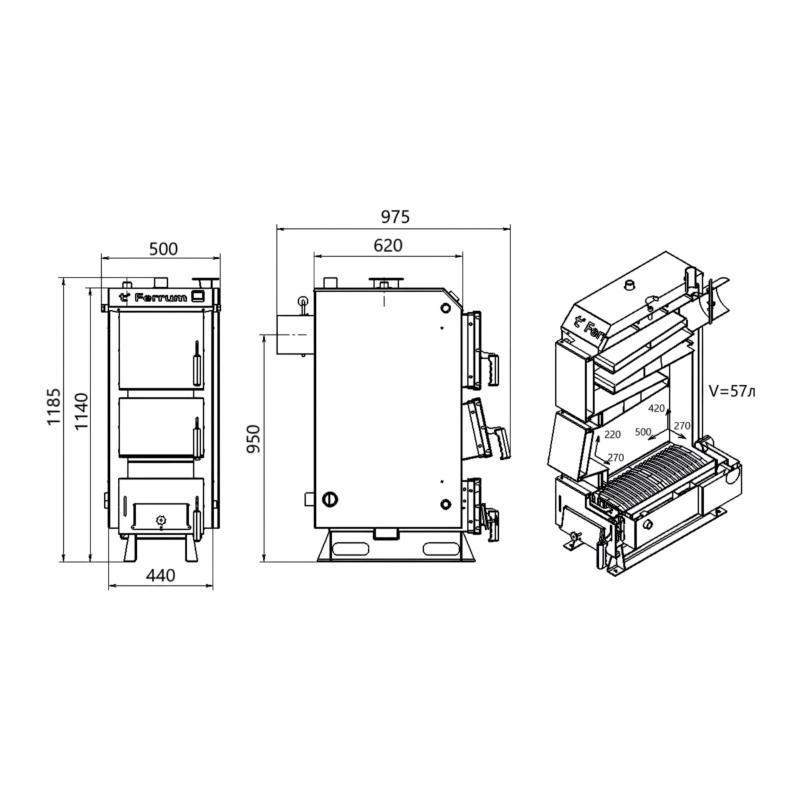Котел твердотопливный стальной Thermo Alliance Ferrum V 5.0 FSF 16 (SD00054010) - фото 2 Котел твердотопливный стальной Thermo Alliance Ferrum V 5.0 FSF 16 (SD00054010) - фото 2