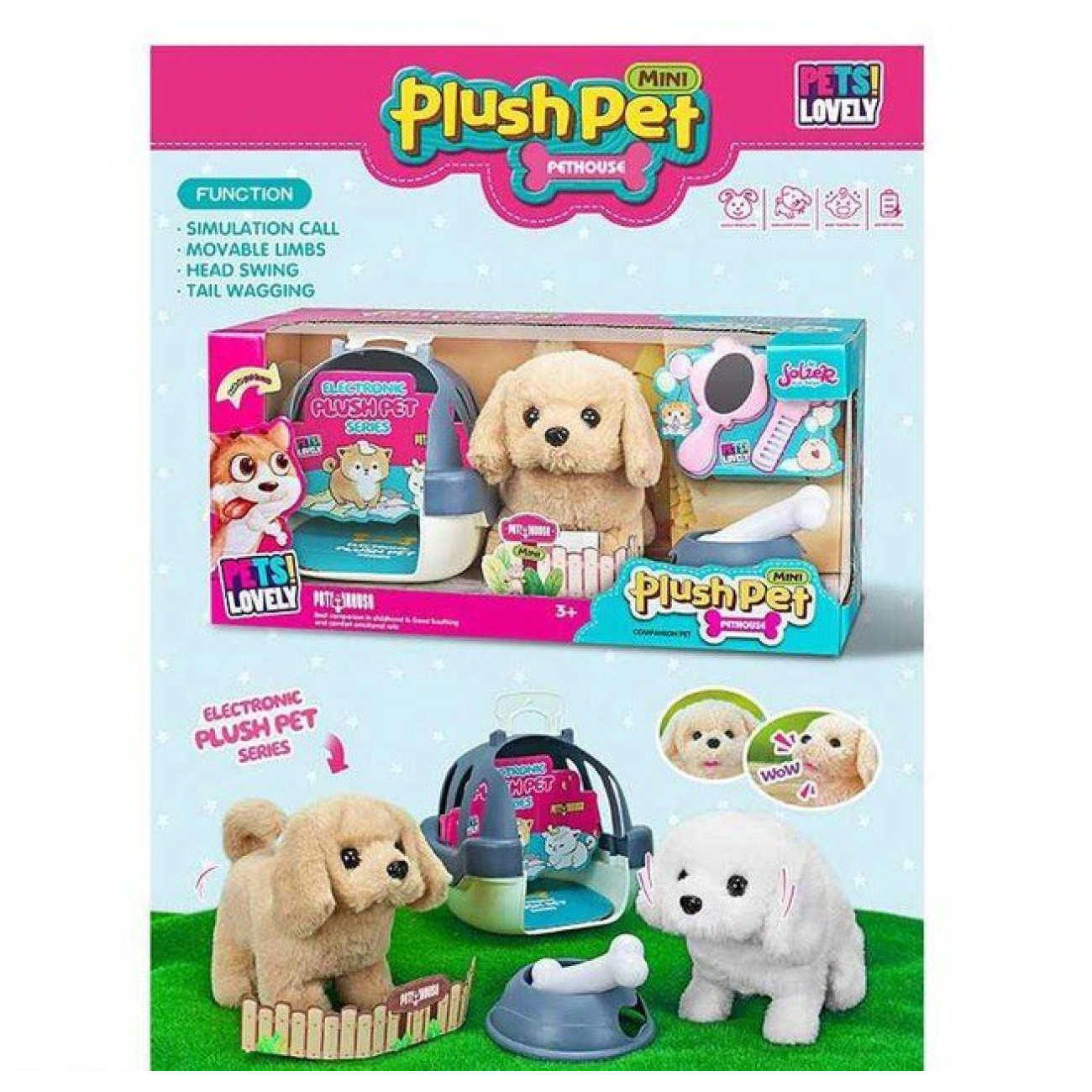 Интерактивная игрушка-собачка 070-1B с набором аксессуаров Grey (29195016) - фото 4 Интерактивная игрушка-собачка 070-1B с набором аксессуаров Grey (29195016) - фото 4