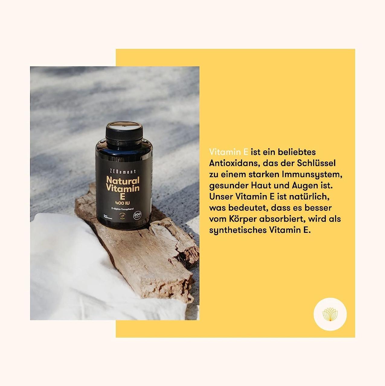 Вітамін Zenement Е 400 МО Dальфатокоферол 200 капсул (50096946) - фото 3 Вітамін Zenement Е 400 МО Dальфатокоферол 200 капсул (50096946) - фото 3