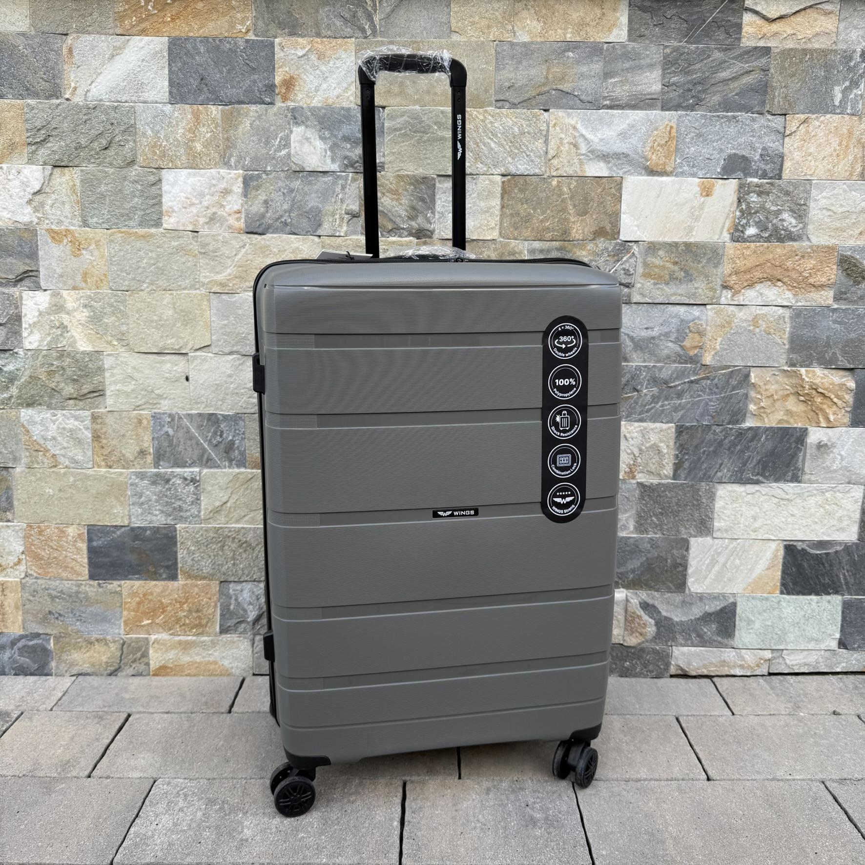 Чемодан дорожный из полипропилена Wings HWF03 L Серый (30631213) - фото 2