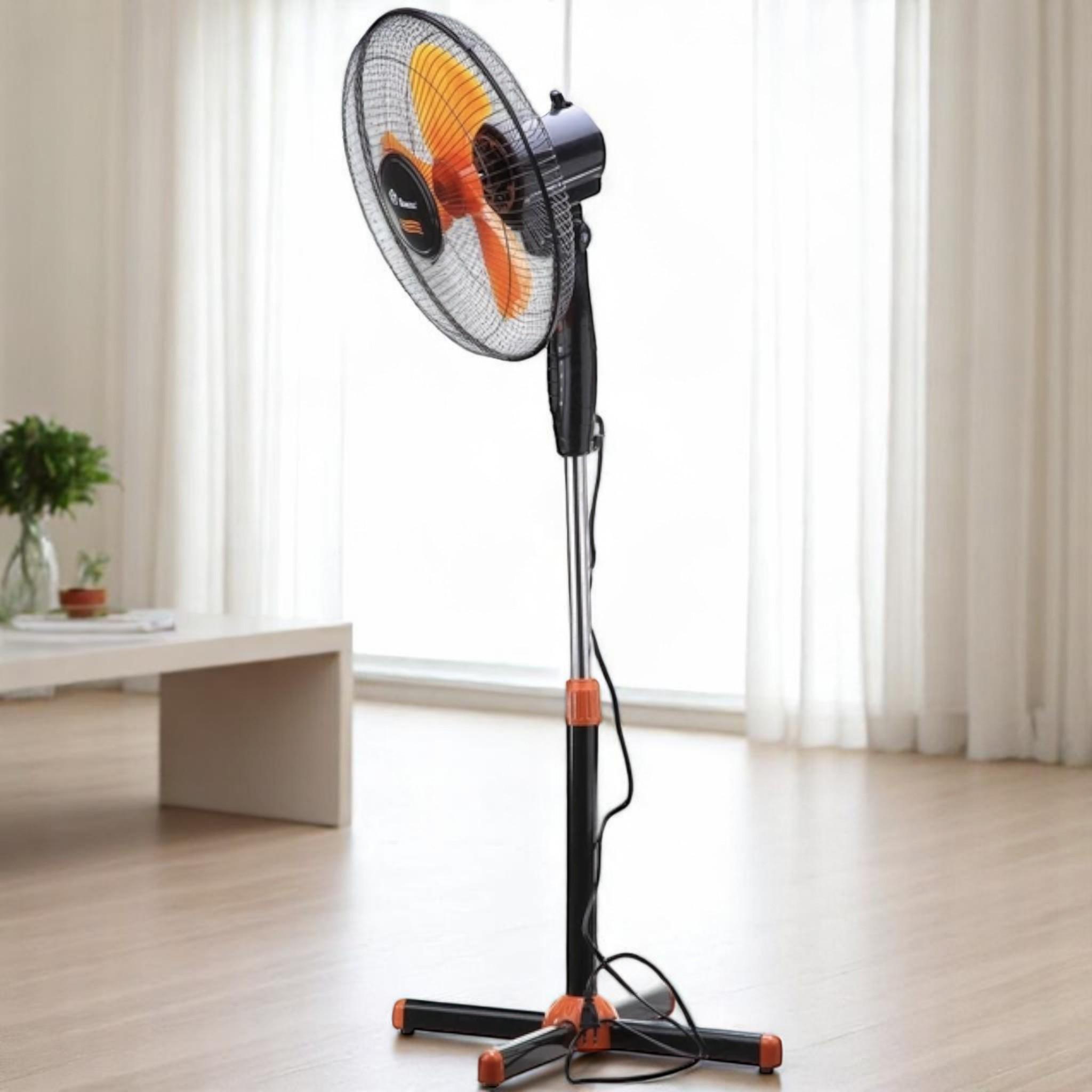 Вентилятор підлоговий Domotec MS-1619 40 Вт 3 швидкості Black/Orange (V_MS1619Black) - фото 3