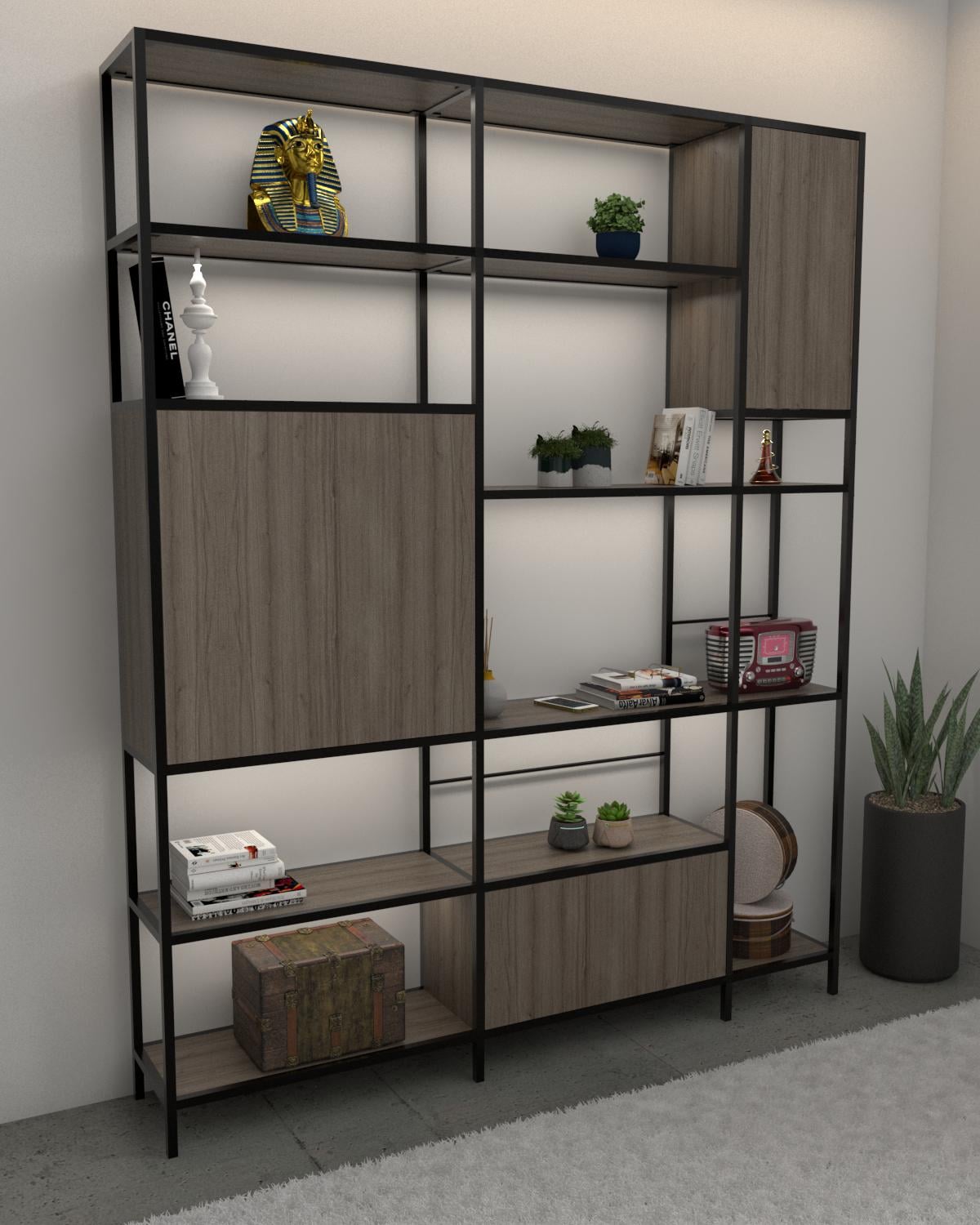 Стеллаж EcoLoft Либро DSP-1382-4 в стиле лофт Монтеверде (32178455)