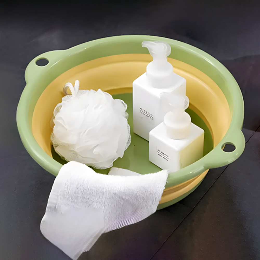 Таз-миска пластиковый складной 23x20x8,5 см Зеленый - фото 5