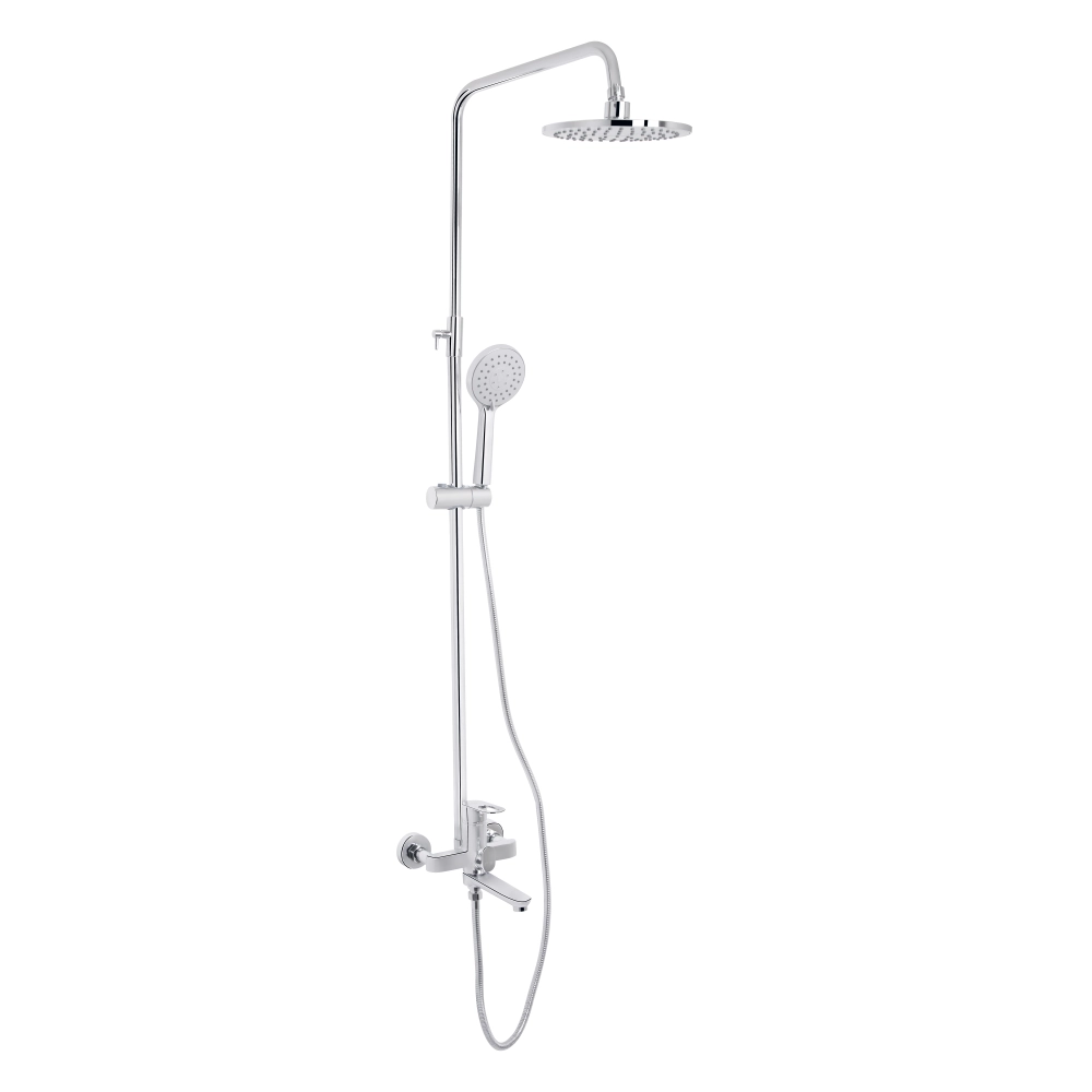 Душевая система для ванны с изливом тропическим и ручным душем Lidz Latwa Хром (48993)