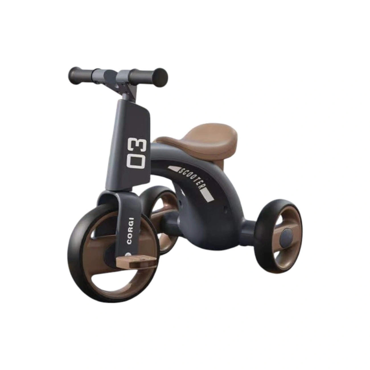 Дитячий велосипед триколісний Corgi N1 12" з музикою та LED-підсвіткою (25547476) - фото 1