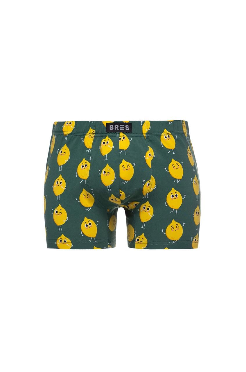 Трусы боксеры мужские ELLEN BRES "Лимончики" L Темно-зеленый (MSHK304/03/134)
