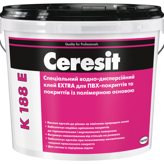Клей для кварцвінілу пвх хв резинових покриттів Ceresit K188E 12 кг