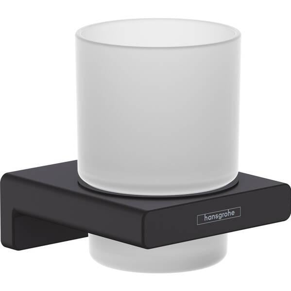 Склянка Hansgrohe AddStoris 41749670 з тримачем Чорний матовий